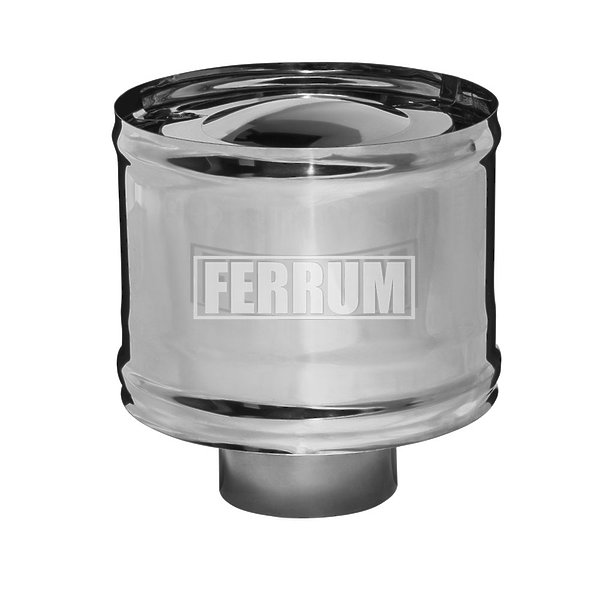 Terminal conic cu palarie si protectie vantului FERRUM d.115 mm (inox 430/0,5 mm)