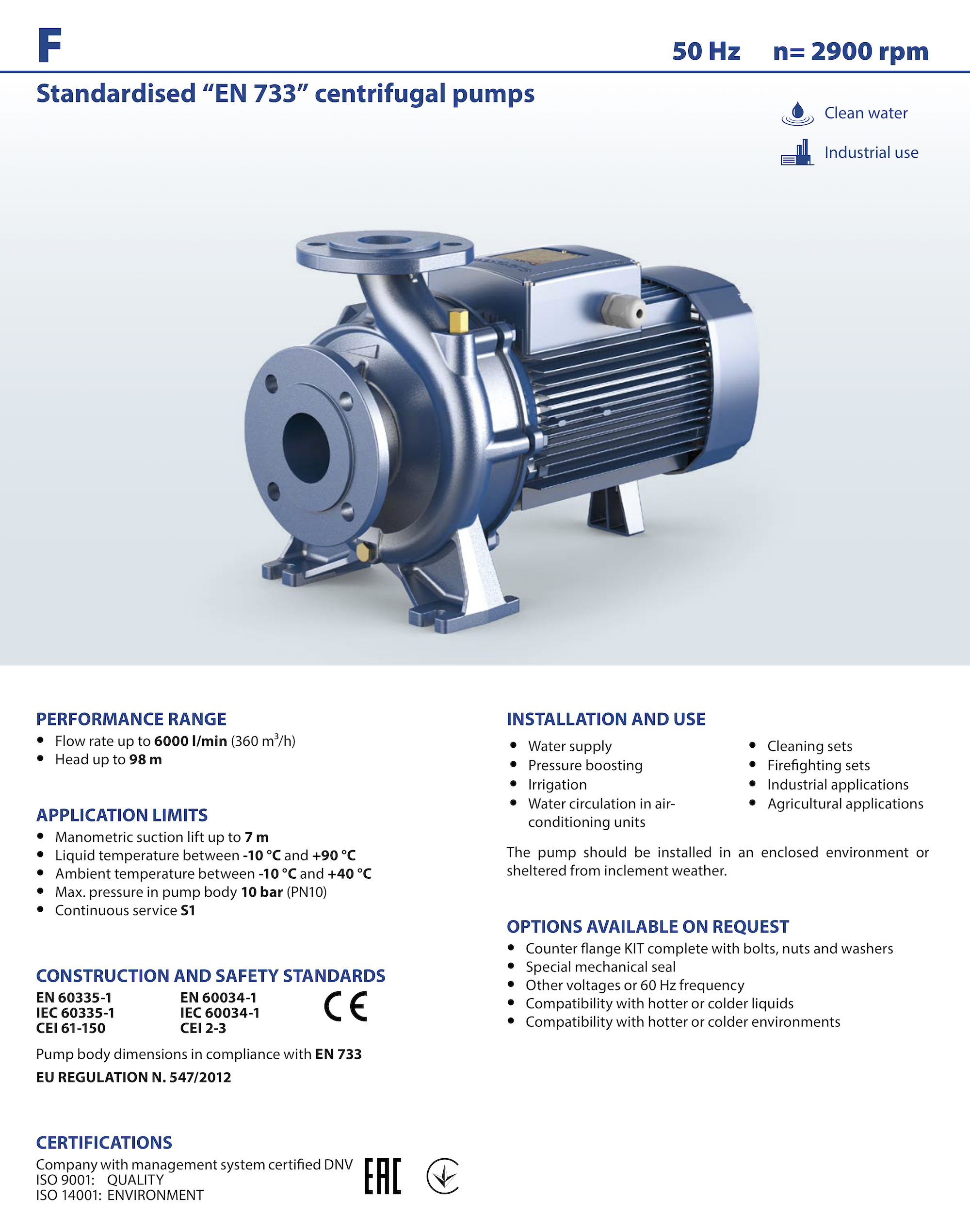 Pompa electrica centrifuga consola/monobloc Pedrollo F40/200B