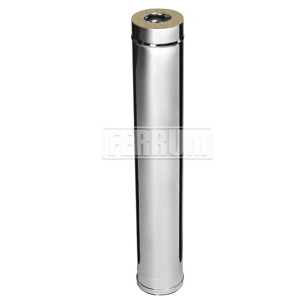 Труба дымоходная утеплённая FERRUM d.115-200 мм, L-1000 мм (inox 430/0,5 мм)