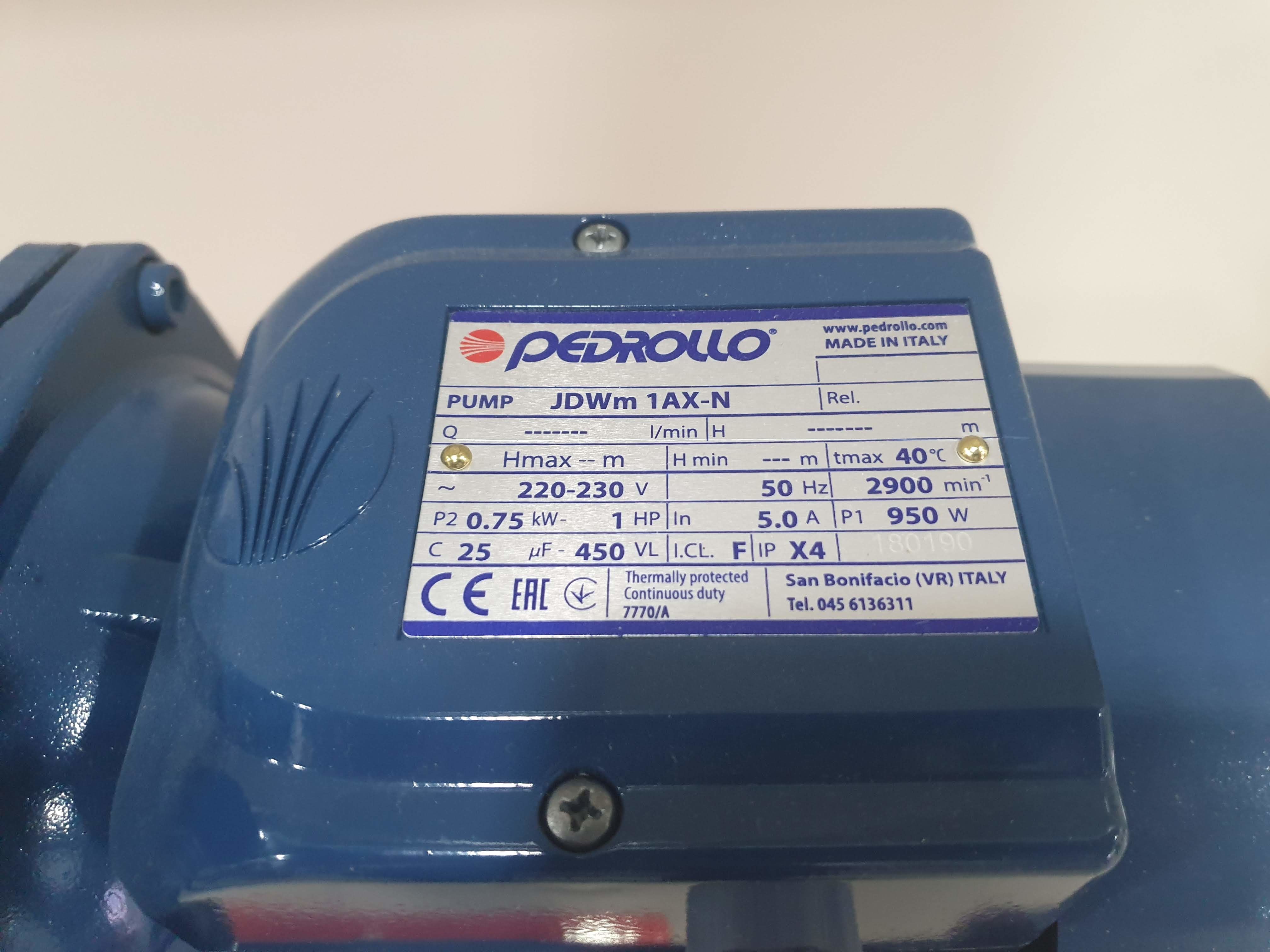 Гидрофор Pedrollo JDWm1AX-30-4-24CL (до 25м, 0,75kW) с защитой