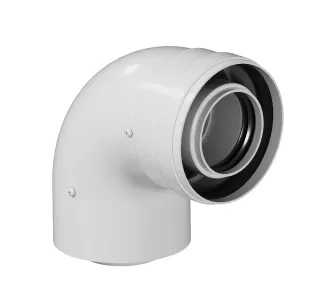 Unghi coaxial, pentru coș de condensare d 60/100 mm, 90°