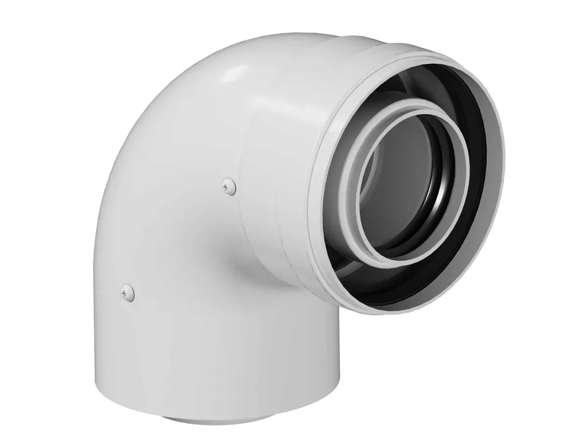 Unghi coaxial, pentru coș de condensare d 60/100 mm, 90°