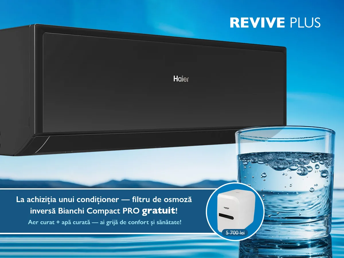 Conditioner HAIER REVIVE Plus DC Inverter R32 AS35RBAHRA-B 1U35YESFRA-4 Negru (Încălzire pana la - 20°C)