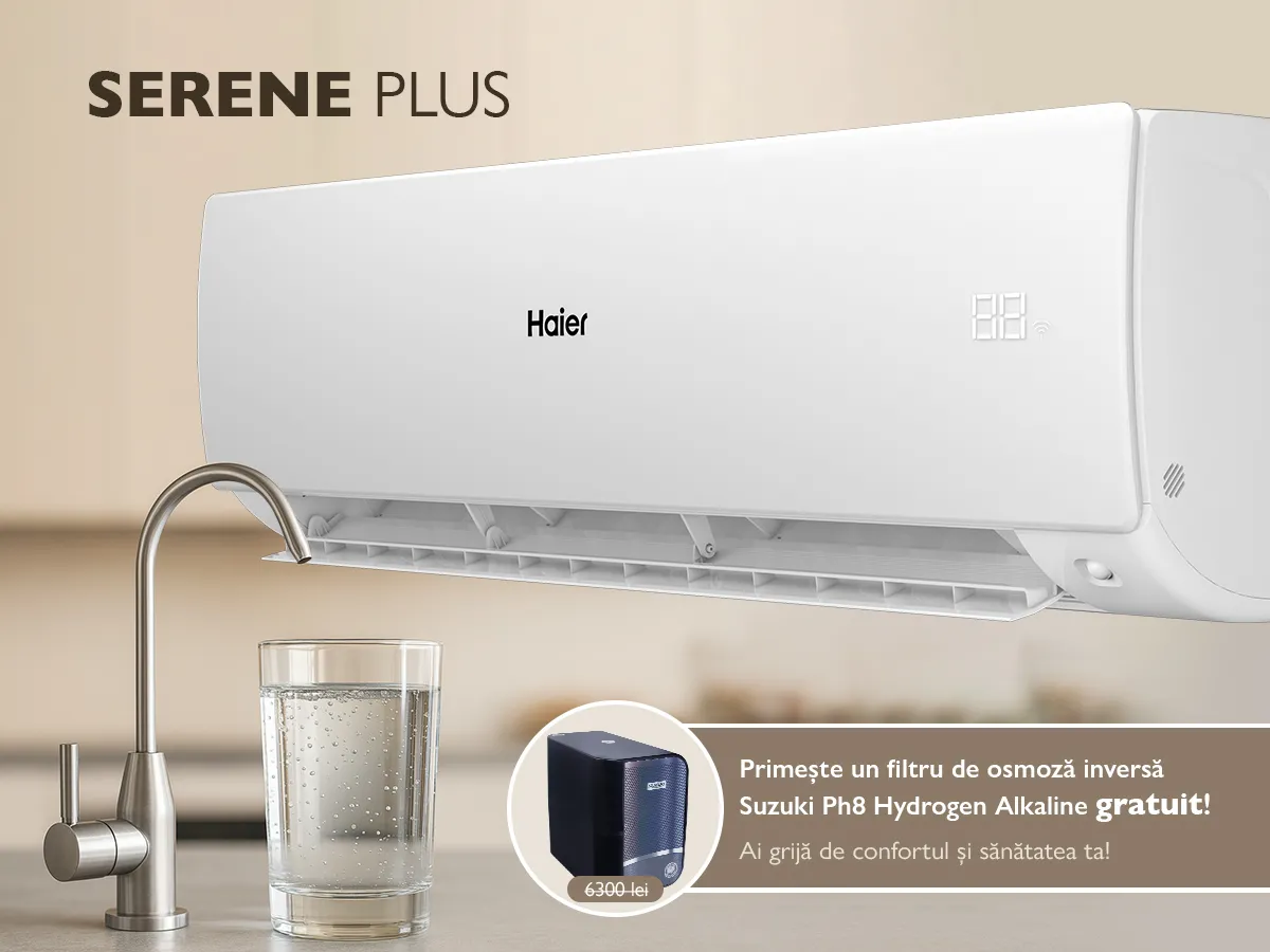 Conditioner HAIER SERENE Plus DC Inverter R32 AS35SBBHRA-MW 1U35DEBFRA-SH Alb mat (Încălzire pana la - 20°C)