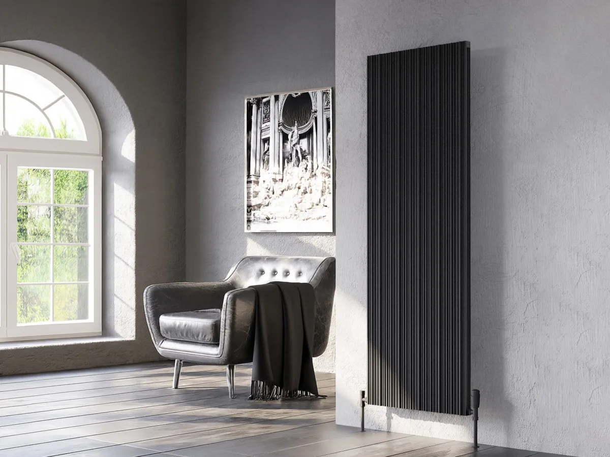 Calorifer decorativ LOJIMAX, colectie BAMBOO DOUBLE Black Matt Anodising