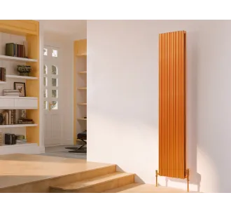Calorifer decorativ LOJIMAX, colectia BAMBOO DOUBLE inaltimea 600 mm. latimea 959 mm. COPPER MATT ANODISING