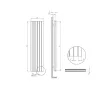 Calorifer decorativ LOJIMAX, colectie BAMBOO DOUBLE alb mat