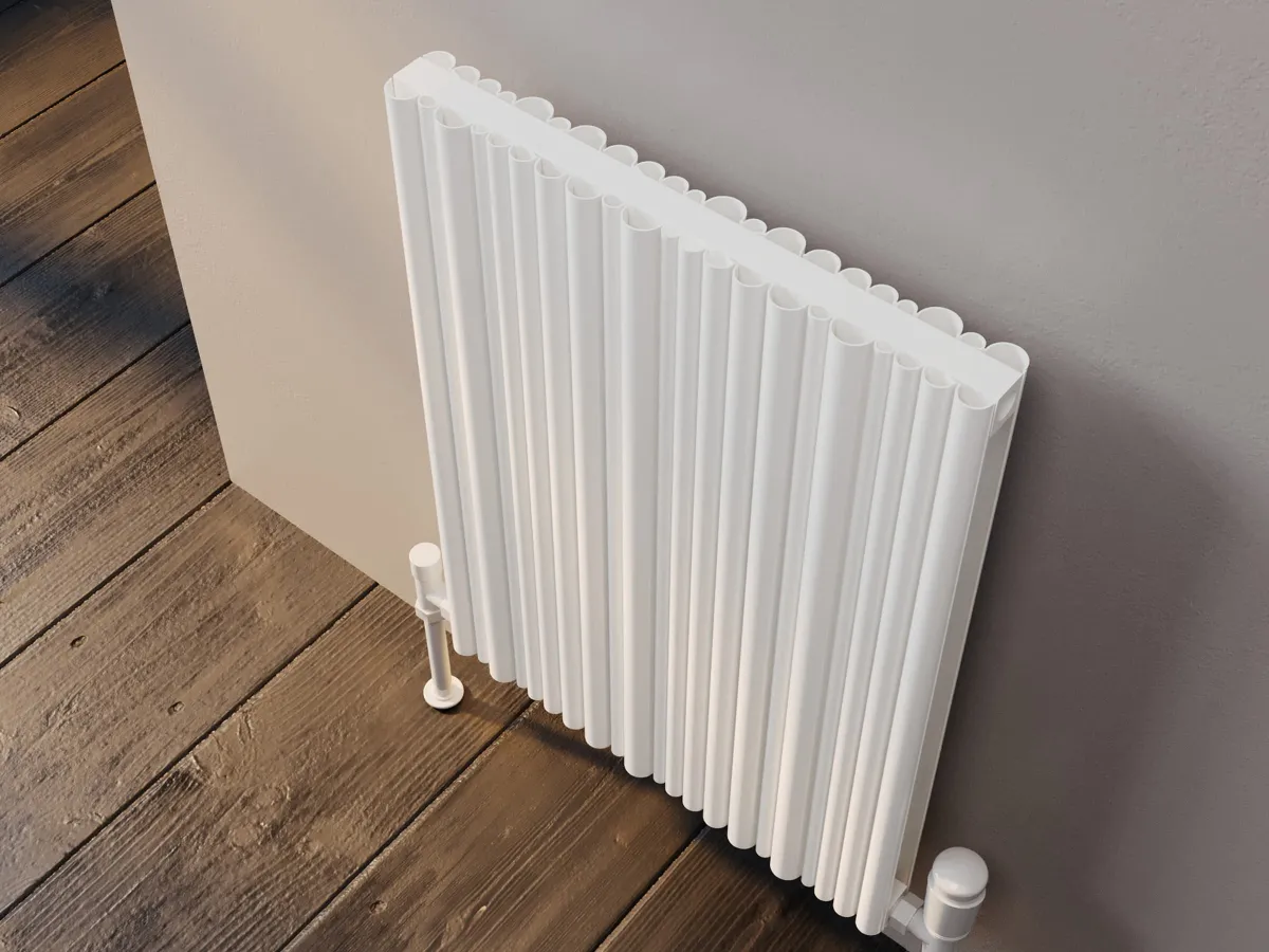 Calorifer decorativ LOJIMAX, colectie BAMBOO DOUBLE alb mat