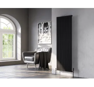 Дизайнерский радиатор LOJIMAX, коллекция BAMBOO Высота 400 мм. Ширина 239 мм. BLACK MATT ANODISING