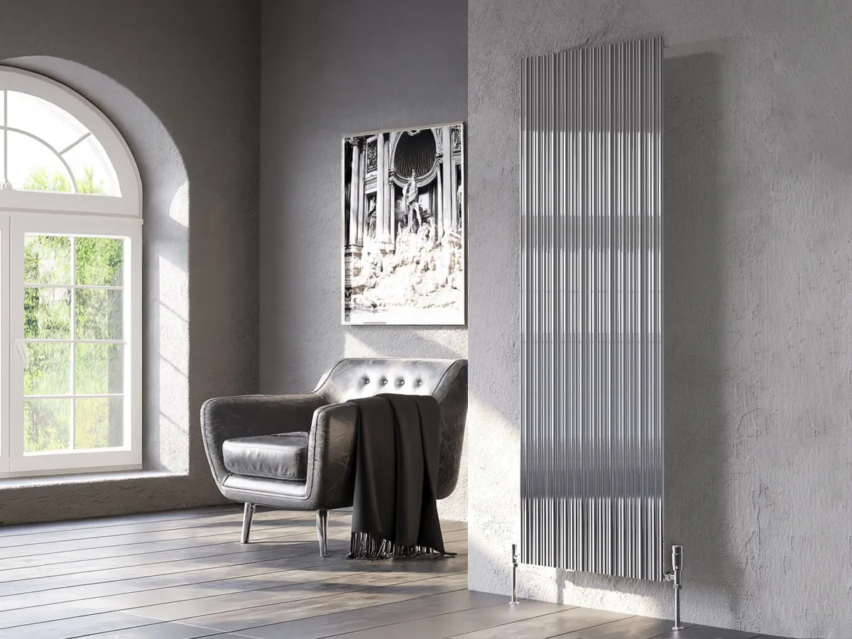 Дизайнерский радиатор LOJIMAX, коллекция BAMBOO Высота 400 мм. Ширина 239 мм. CHROME ANODISING