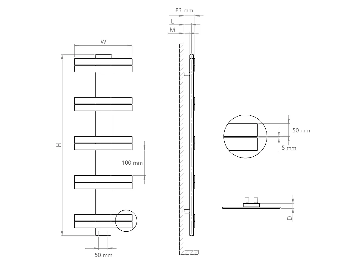 Uscator de prosoape decorativ LOJIMAX, colectie LINEA MY-512 luciu