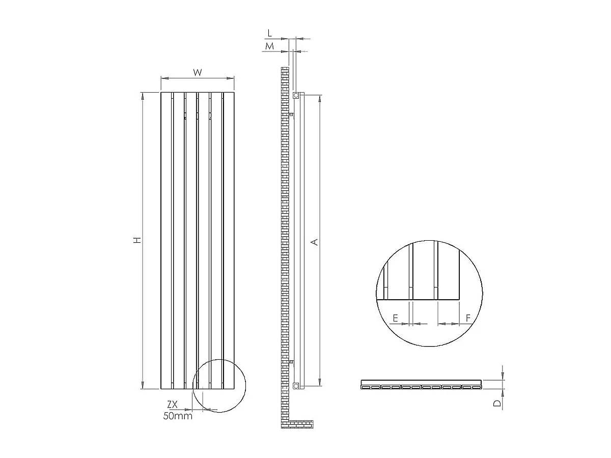Calorifer decorativ LOJIMAX, colectia  VOLE высота 400 mm. ширина 1276 mm. Kiwi mat