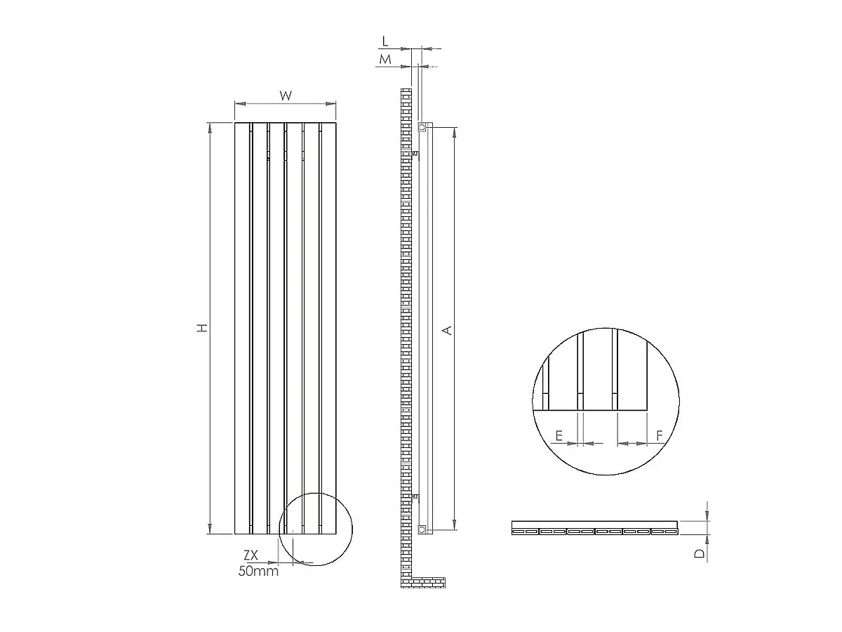 Calorifer decorativ LOJIMAX, colectia  ROYAL высота 800 mm. ширина 292 mm. Kiwi mat
