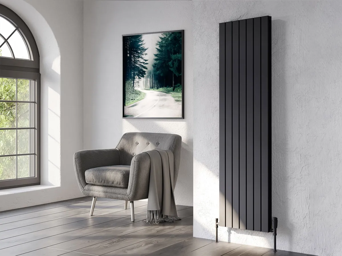 Calorifer decorativ LOJIMAX, colectia  ROYAL DOUBLE inaltimea 200 mm. latimea 218 mm. negru mat