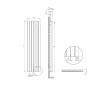 Calorifer decorativ LOJIMAX, colectia  DIAMOND высота 300 mm. ширина 296 mm. Antracit mat