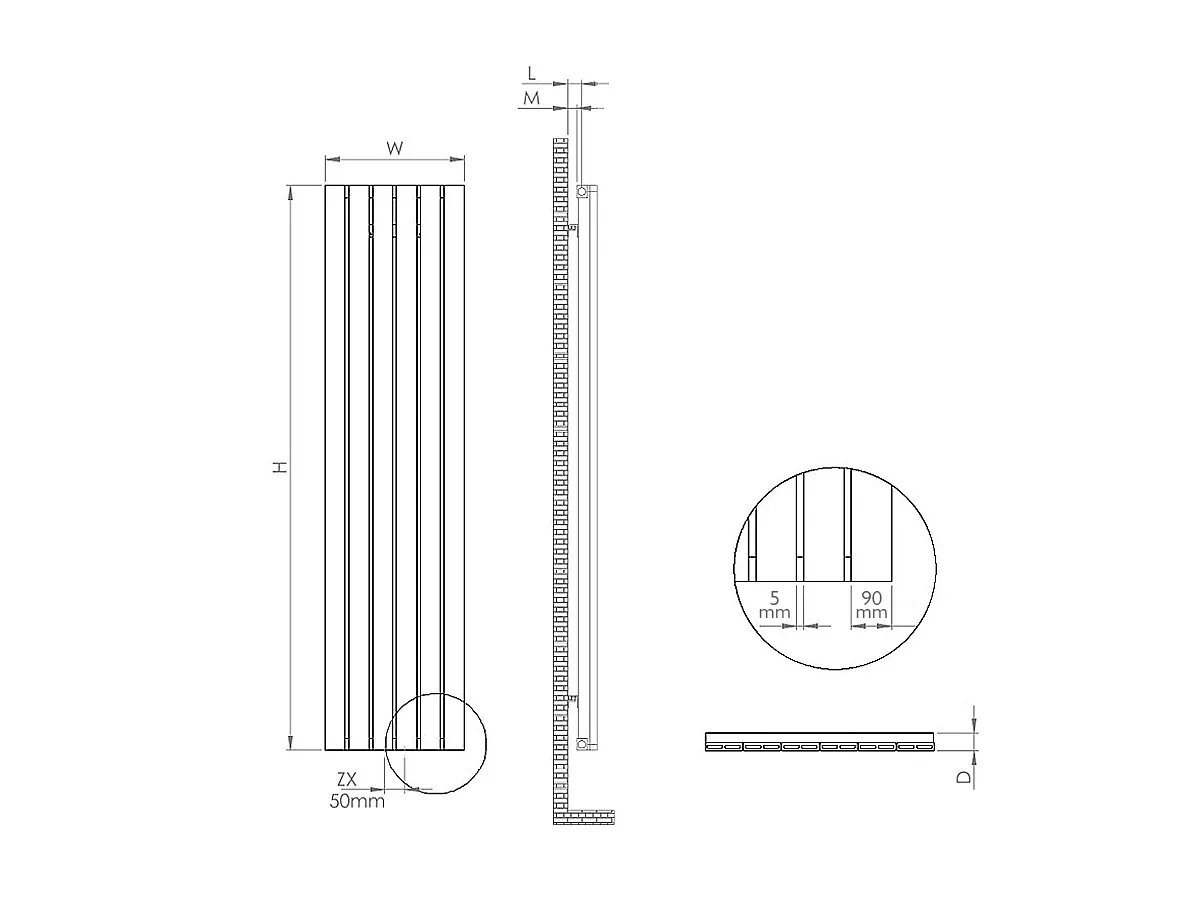 Calorifere decorativ LOJIMAX, colectia KALSEDON Alb mat