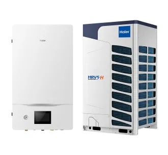 Тепловой насос воздух-вода сплит-система  Haier Extra MRV-5H AV12NMVETA-HYDROBOX  HU311WVLNA (Мощность 26 kw)