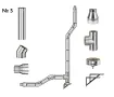 Комплект изолированного дымохода из нержавеющей стали AISI 304, Ø200–280 мм, длина 5 м, для котлов 50–70 кВт (Вариант №5)