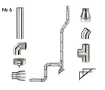Комплект изолированного дымохода из нержавеющей стали AISI 304, Ø180–250 мм, длина 5 м, для котлов 30–50 кВт (Вариант №6)