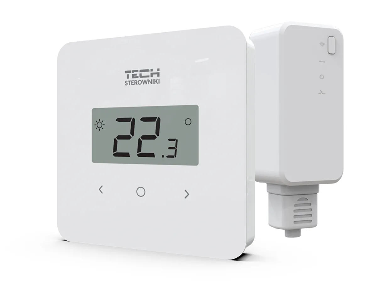 Termostat de cameră fără fir, programabil, cu ciclu săptămânal Tech EU T-2.2 (alb)