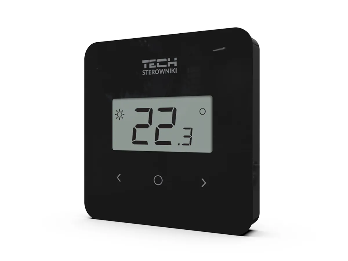 Termostat de cameră fără fir, programabil, cu ciclu săptămânal Tech EU T-2.2 (negru)