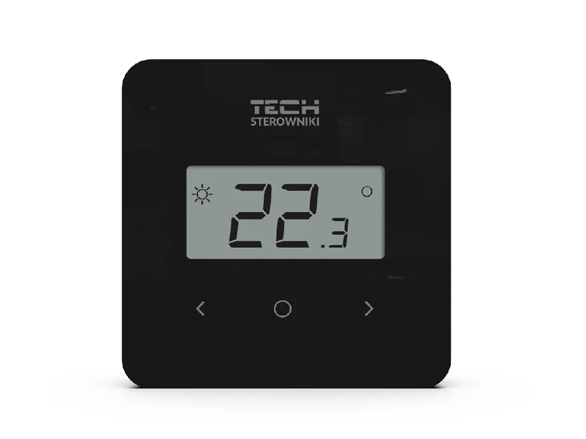 Termostat de cameră fără fir, programabil, cu ciclu săptămânal Tech EU T-2.2 (negru)