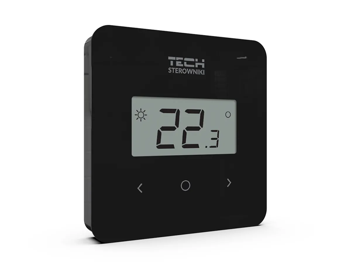 Termostat de cameră fără fir, programabil, cu ciclu săptămânal Tech EU T-2.2 (negru)