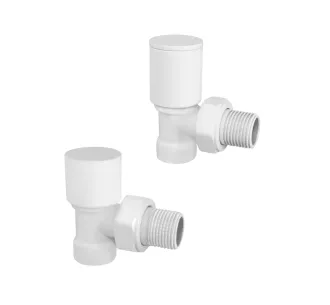 Кран радиаторный угловой Lojimax set 1/2' подача+обратка белый