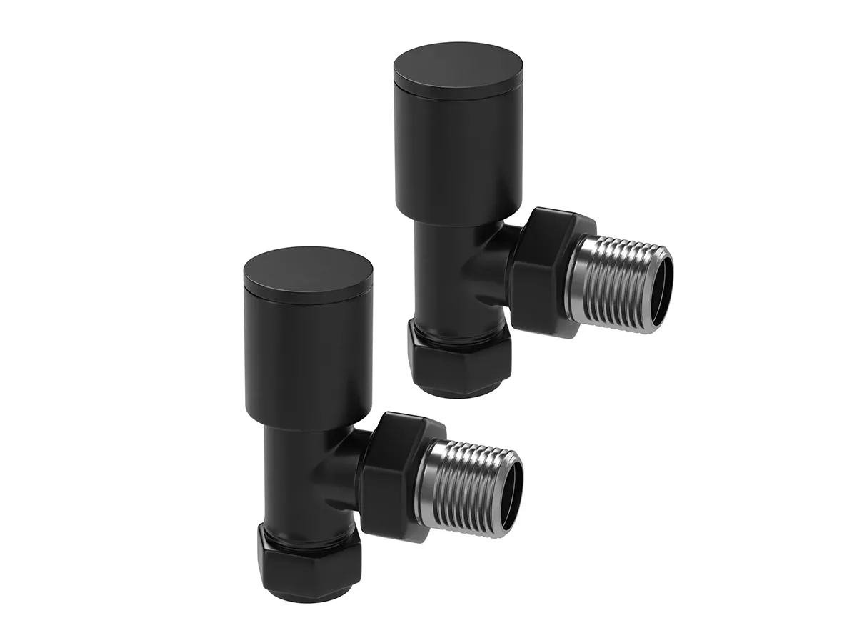 Кран радиаторный угловой Lojimax set 1/2' подача+обратка черный