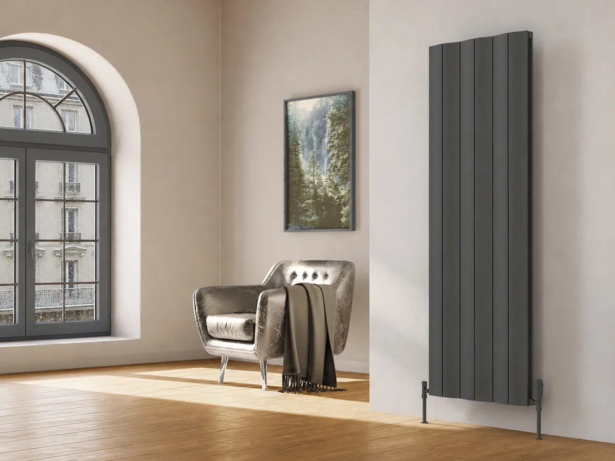Дизайнерский радиатор LOJIMAX коллекция AMAZONITE DOUBLE 1600x620 мм, Антрацит 