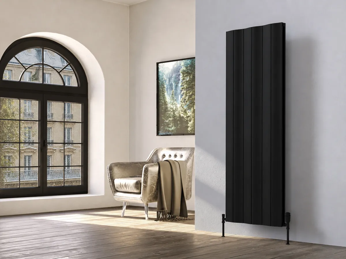 Дизайнерский радиатор LOJIMAX коллекция AMAZONITE DOUBLE 1600x620 мм, Черный 
