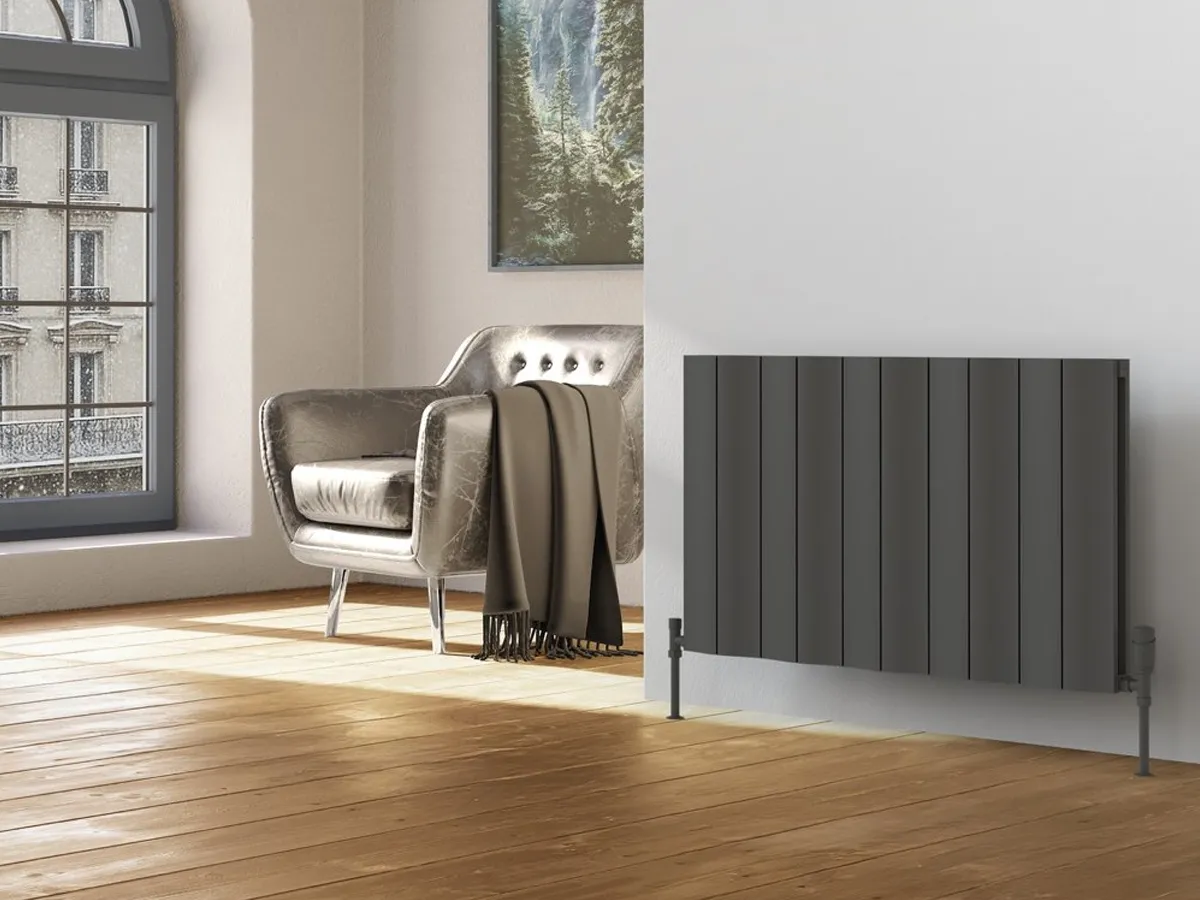 Дизайнерский радиатор LOJIMAX коллекция AMAZONITE DOUBLE 500x1244 мм, Антрацит 