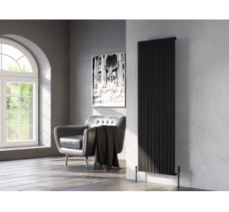 Дизайнерский радиатор LOJIMAX коллекция BAMBOO 1400x479 мм, Черный 