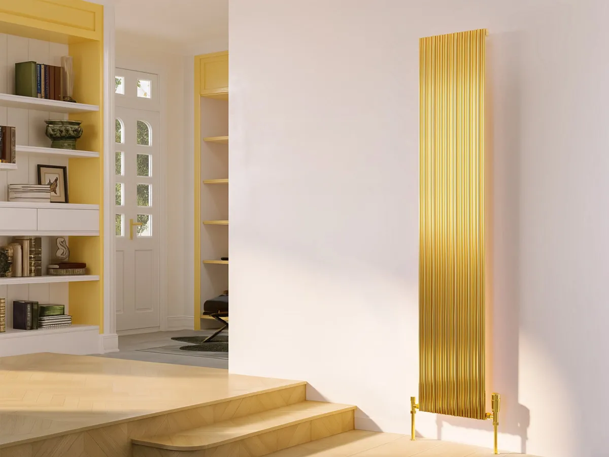 Дизайнерский радиатор LOJIMAX коллекция BAMBOO 1600x359 мм, Gold Matt Anodising