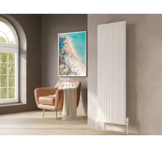 Дизайнерский радиатор LOJIMAX коллекция BAMBOO DOUBLE 1400x479 мм, Белый 