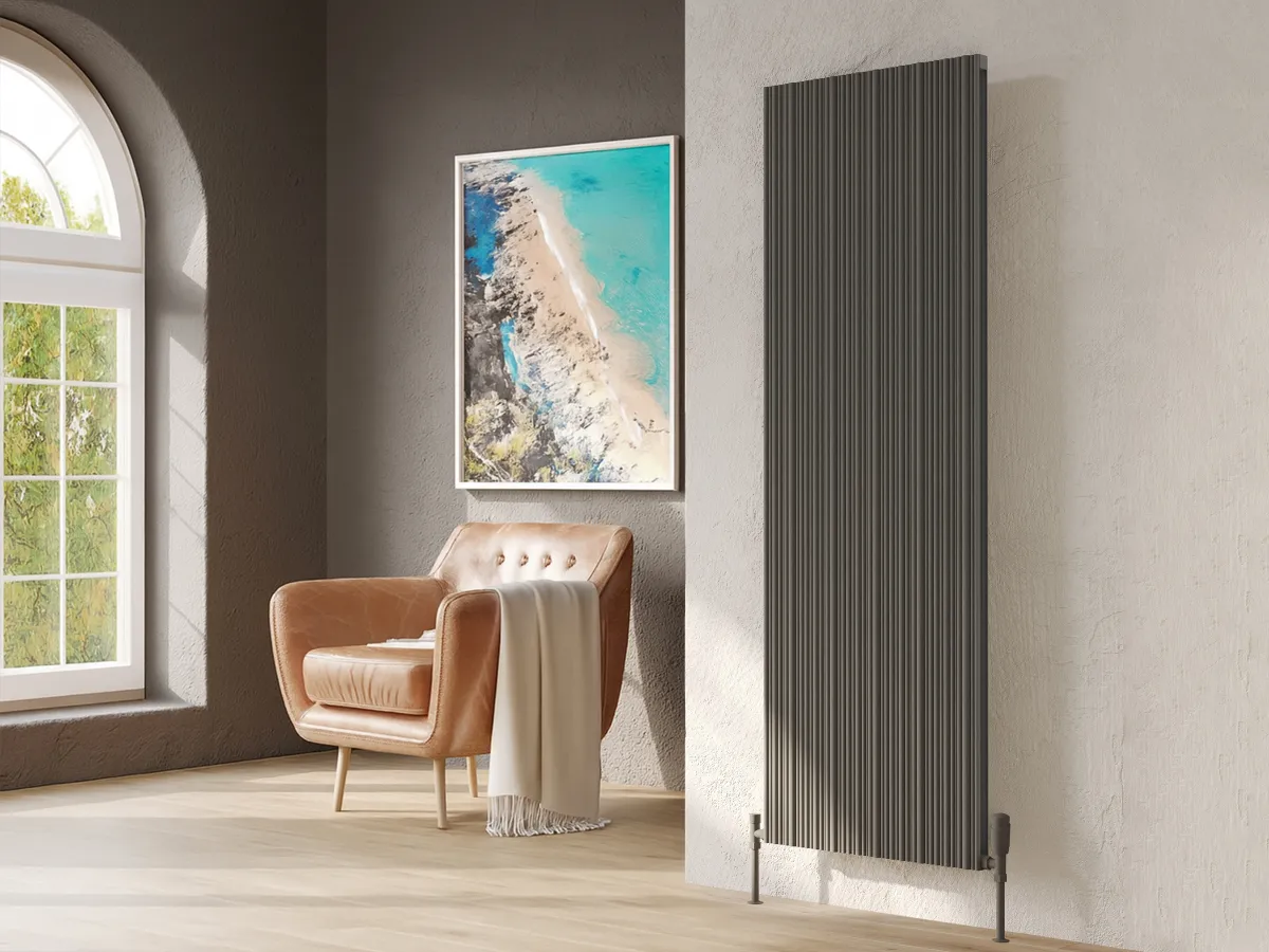 Дизайнерский радиатор LOJIMAX коллекция BAMBOO DOUBLE 1600x359 мм, Антрацит 