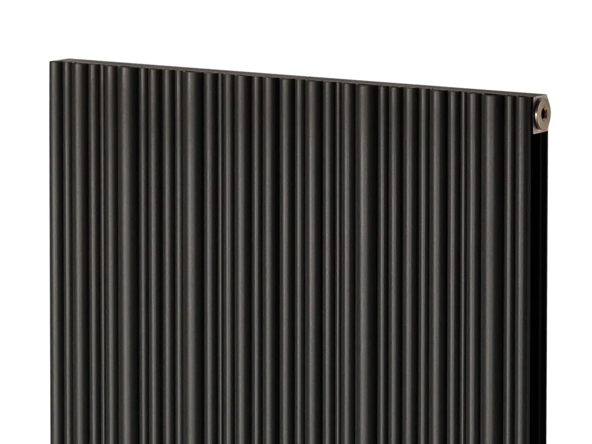 Дизайнерский радиатор LOJIMAX коллекция BAMBOO DOUBLE 1800x359 мм, Black Matt Anodising