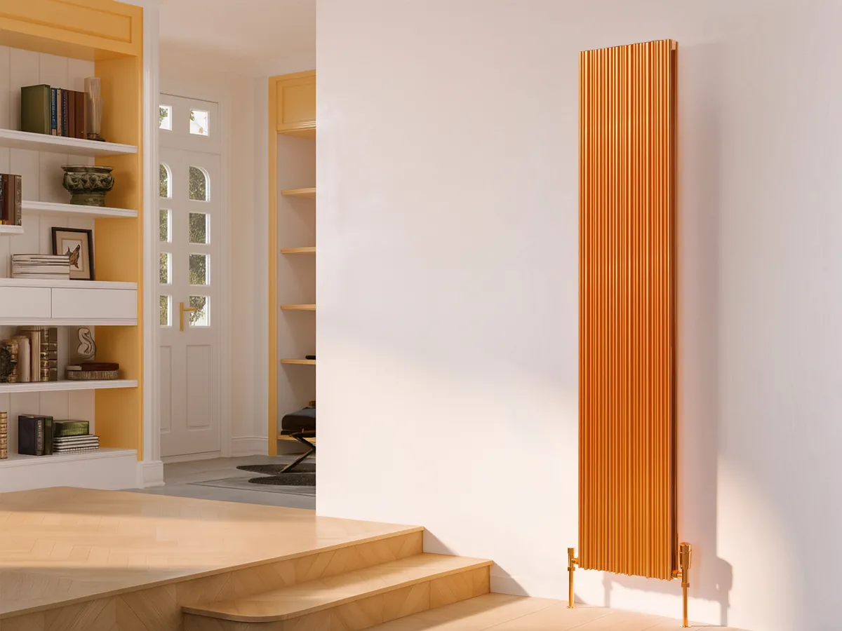 Дизайнерский радиатор LOJIMAX коллекция BAMBOO DOUBLE 1800x359 мм, Copper Matt Anodising