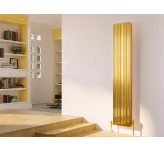 Дизайнерский радиатор LOJIMAX коллекция BAMBOO DOUBLE 1800x359 мм, Gold Matt Anodising