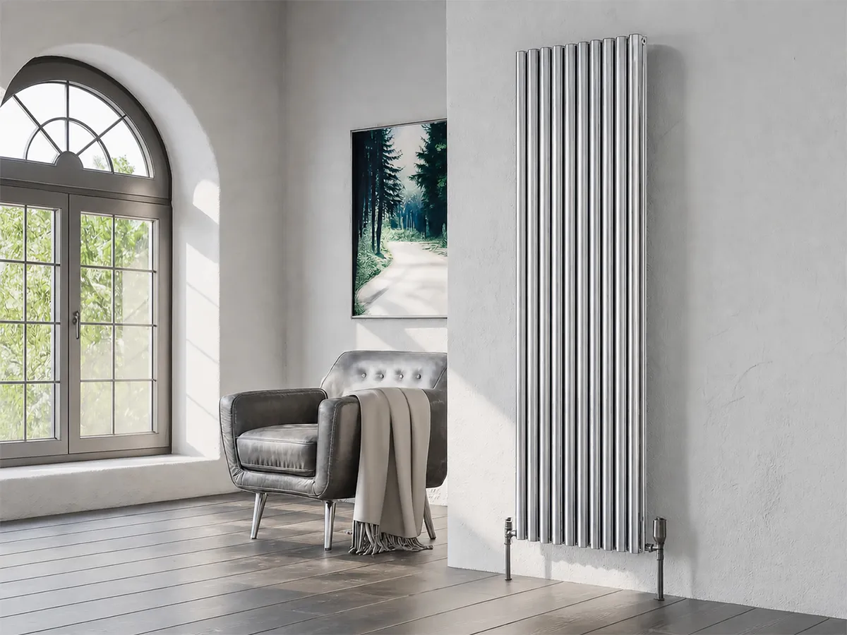 Дизайнерский радиатор LOJIMAX коллекция BELLA DOUBLE 1800x404 мм, Хром