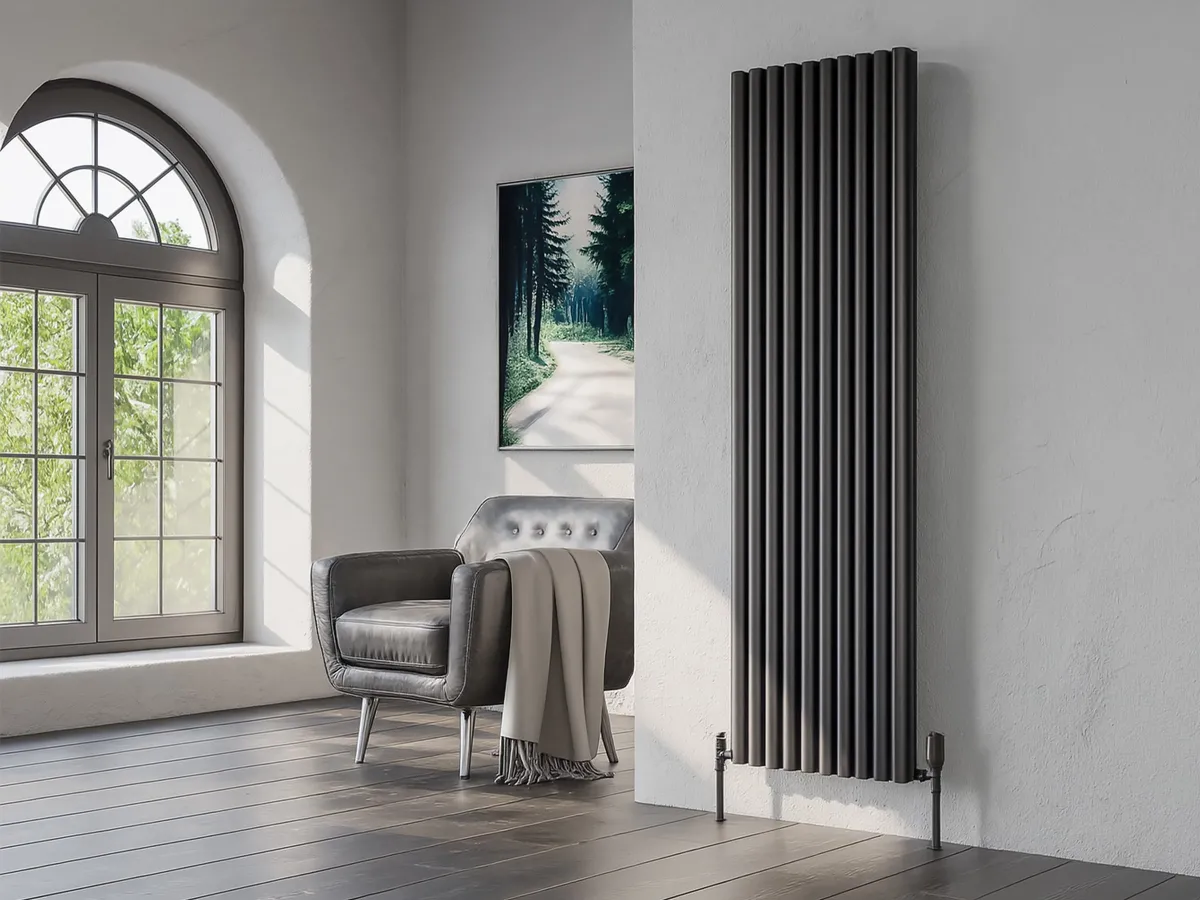 Дизайнерский радиатор LOJIMAX коллекция BELLA DOUBLE 1800x463 мм, Черный