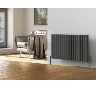 Дизайнерский радиатор LOJIMAX коллекция BELLA DOUBLE 500x994 мм, Антрацит 