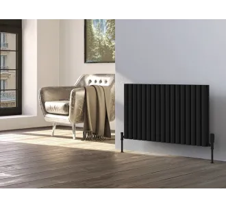 Дизайнерский радиатор LOJIMAX коллекция BELLA DOUBLE 500x994 мм, Черный