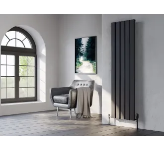 Дизайнерский радиатор LOJIMAX коллекция DIAMOND 1600x396 мм, Черный