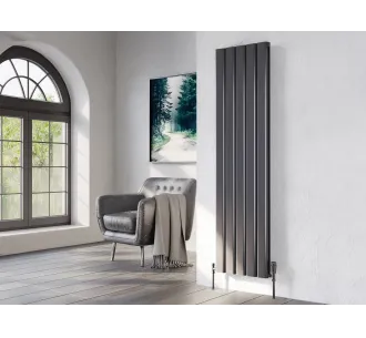 Дизайнерский радиатор LOJIMAX коллекция DIAMOND DOUBLE 1600x496 мм, Антрацит 