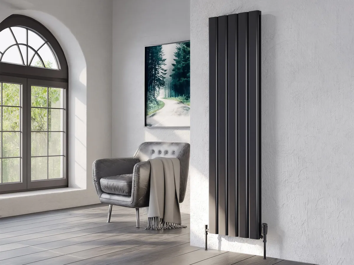 Calorifer decorativ LOJIMAX colecția DIAMOND DOUBLE 2000x496 mm, Negru