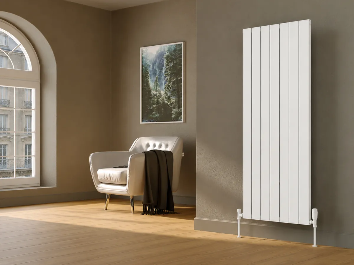 Дизайнерский радиатор LOJIMAX коллекция FLAT 1400x394 мм, Белый 