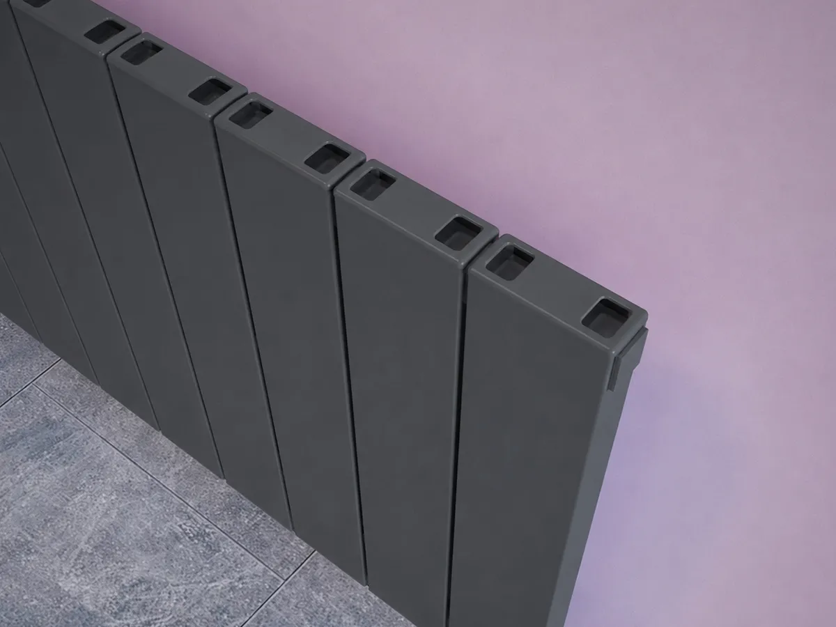 Дизайнерский радиатор LOJIMAX коллекция FLAT 1600x394 мм, Антрацит 