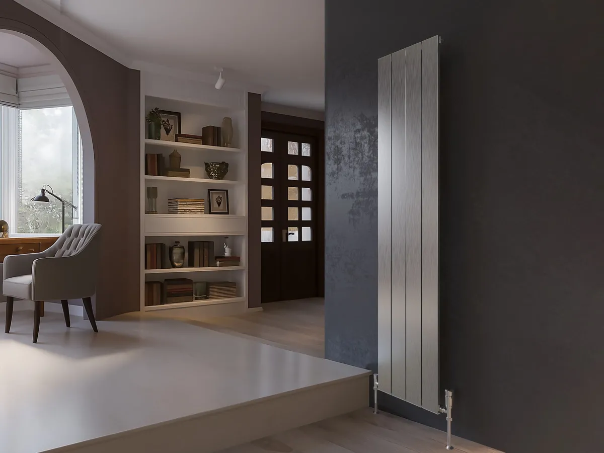 Calorifer decorativ LOJIMAX colecția KALSEDON 1800x375 mm, INOX SATIN