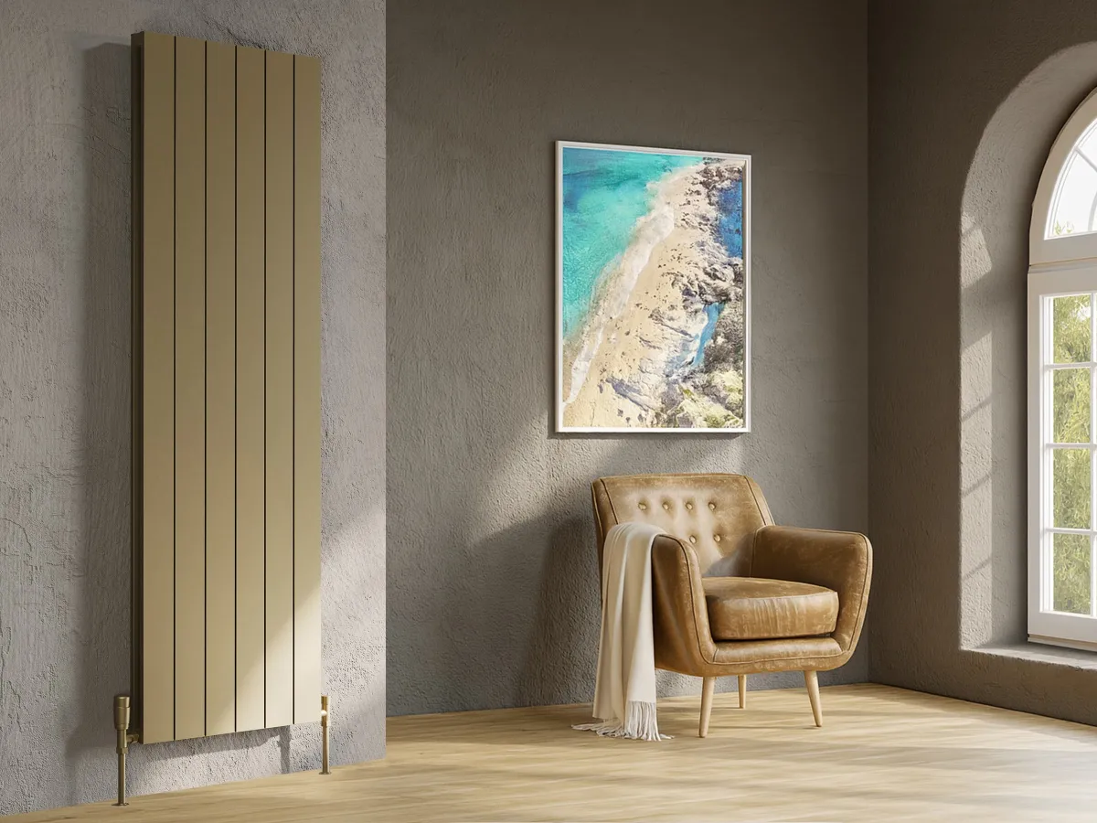 Calorifer decorativ  LOJIMAX colecția KALSEDON DOUBLE 1800x375 mm, GOLD SATIN